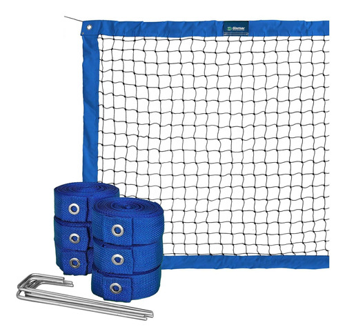 Kit Beach Tennis Azul - Rede Oficial + Fita De Marcação