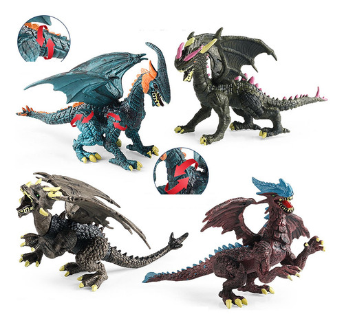 4x Conjunto De Dragões Do Diabo, Modelo De Dragão Voador,