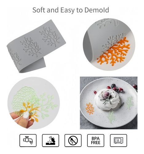 6 Moldes De Silicona For Decorar Pasteles Y Postres