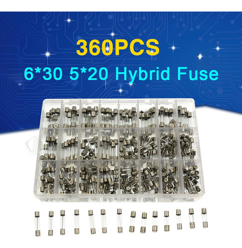 360 Unidades, 5x20, 6x30, 24 Tipos, Kit De Fusíveis Híbridos