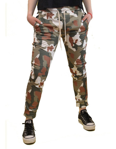 Pantalón Importado Jogging Camuflado Frizado Con Puño