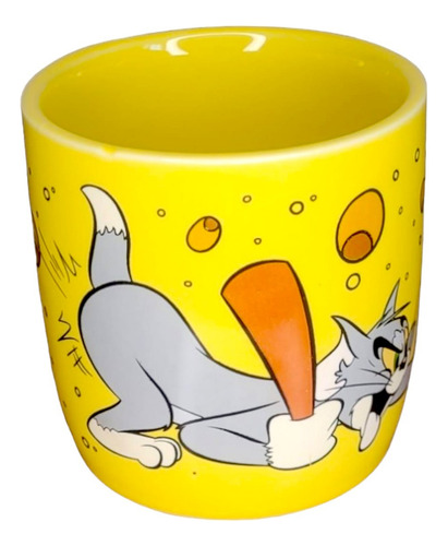 Caneca Cerâmica Geek Tom E Jerry Colecionáveis 350ml Cor Amarelo