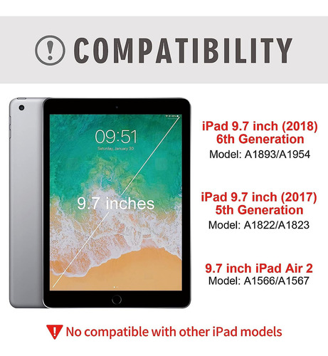 Case De Teclado Para iPad 5th/6th Generation 2017/2018, Caso