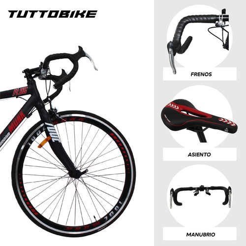Bicicleta Monk Flug De Ruta R 700 Shimano 14 Vel Hot Sale Color Rojo