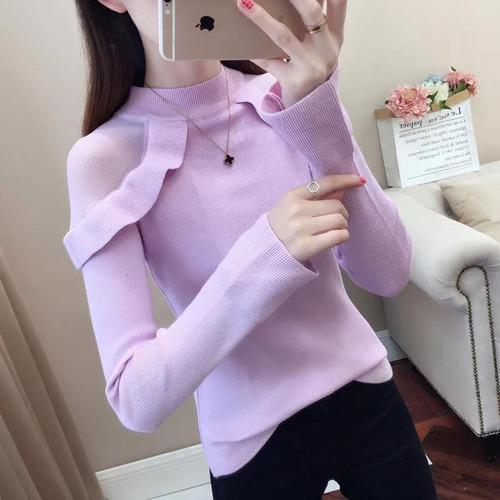 Jersey De Cuello Alto De Manga Larga Con Corte Ajustado