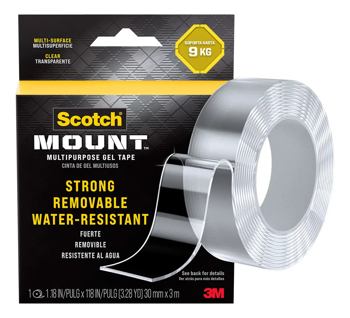 Cinta De Gel Multiusos 3m Soporta Hasta 9kg 30mm X 3 Mts