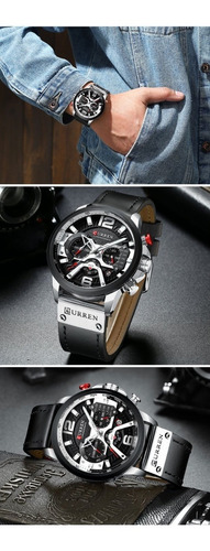 Relógio Curren Luxury Masculino De Couro