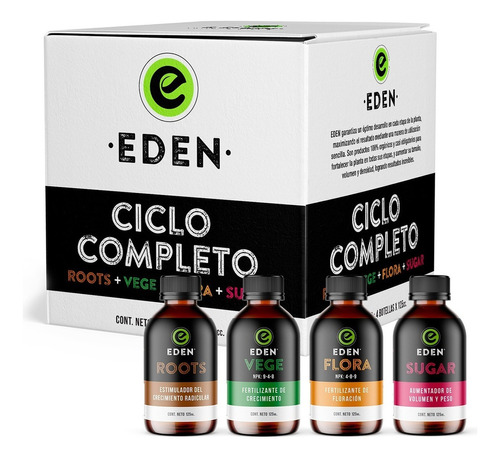 Eden Ciclo Completo Fertilizantes Todas Las Etapas 125ml