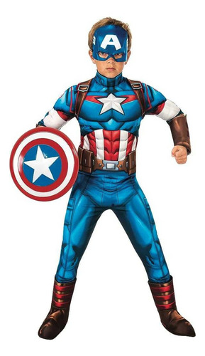 Disfraz Oficial De Capitan America Marvel Avengers Niño