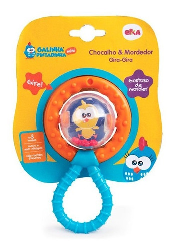 Imagem 1 de 2 de Chocalho & Mordedor Gira-gira Galinha Pintadinha Mini - Elka