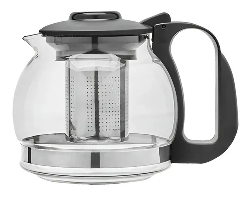 Chaleira Bule De Vidro Com Infusor Em Inox Para Chá 1200ml