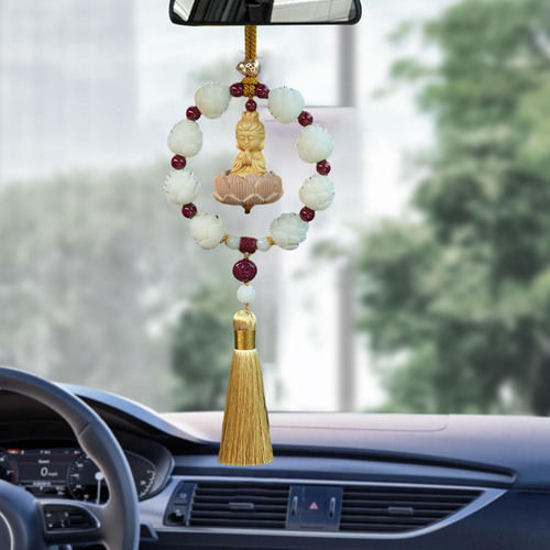 Colgante Para Espejo Retrovisor De Coche, Adorno Con Guanyin
