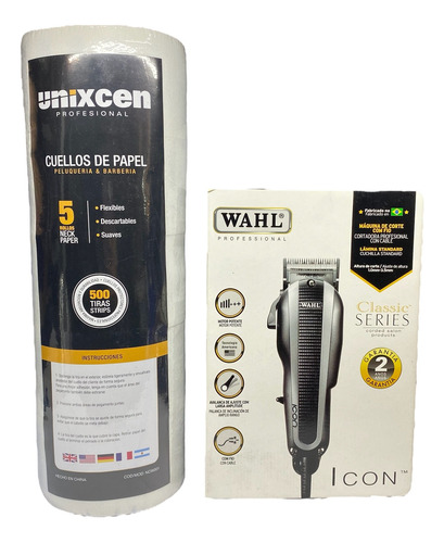 Maquina Wahl Icon + Rollos Cubre Cuellos De Papel De Regalo