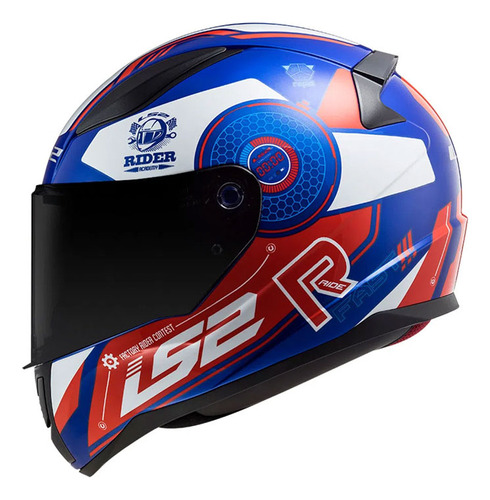 Capacete Ls2 Ff353 Rapid Stratus Azul/vermelho/branco