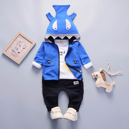 Conjunto Niño Pants Baby Shark Moda Tiburon  4 Años