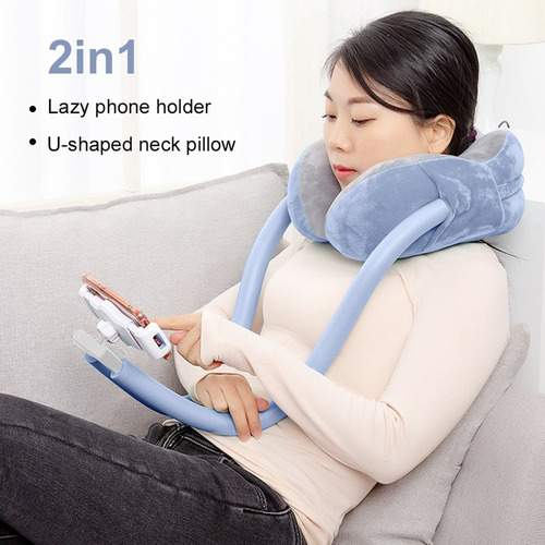 S Almofada De Pescoço Com Suporte Para Telefone,