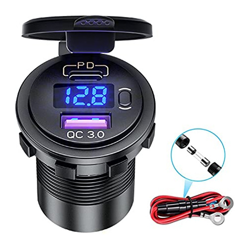 Cargador De Coche Usb C, Tomacorriente Usb C Doble Pd D...