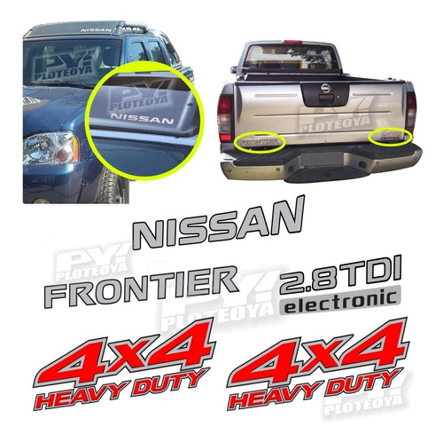 5 Calcos Frontier Nissan Deflector 2.8 Tdi 4x4 Heavy Duty 