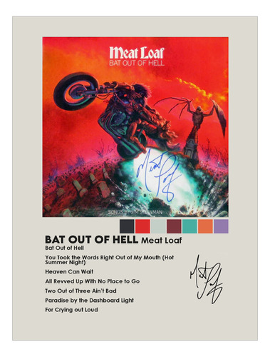 Poster Papel Fotografico Meat Loaf Bat Out Of Hell 80x60