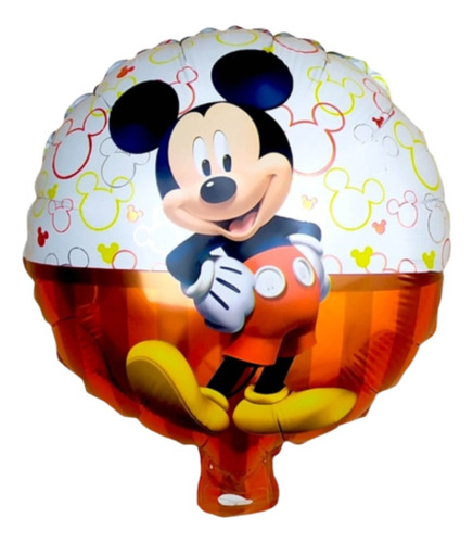 Globo Metalizado Mylar X 3 Infantil 22 Cm 9 PuLG Cotillón Color Rojo Mickey Mouse