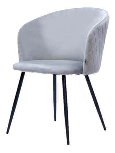Silla Oli Tapizado Pana Gris Claro Pata Negra De Emuebles Cantidad de sillas por set 1 Color de la estructura de la silla Negro