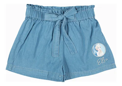 Short Niña Elsa Frozen Celeste Disney