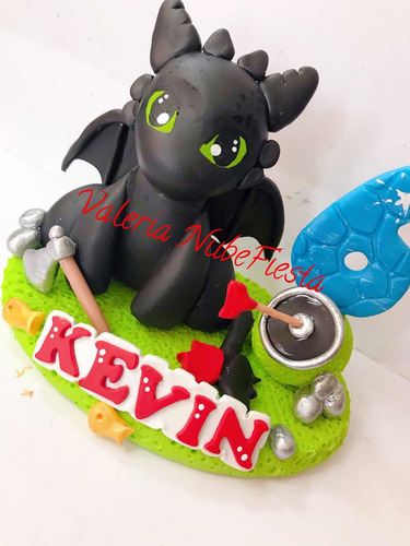Cake Topper Chimuelo Dragon Vela Toothless Pasta Francesa