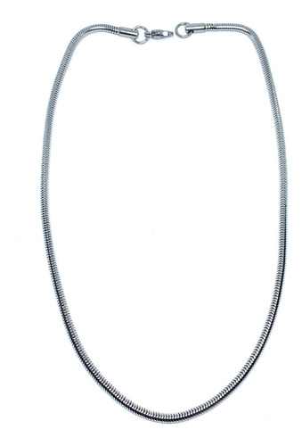 Cadena Collar Acero Inoxidable Plateado Cola De Rata De 45cm