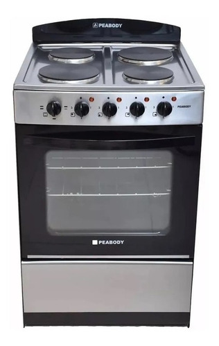 Cocina Electrica Peabody 56cm 4 Hornallas Horno Grill Gris 