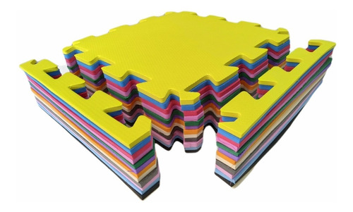 Kit 20 Tapetes Tatames Eva Bebe Infantil 50x50x1cm Colorido