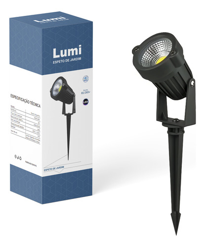 Kit 4 Espeto De Jardim Luminária 127/220V Ip67 Com Led 5w Branco Frio Lumi