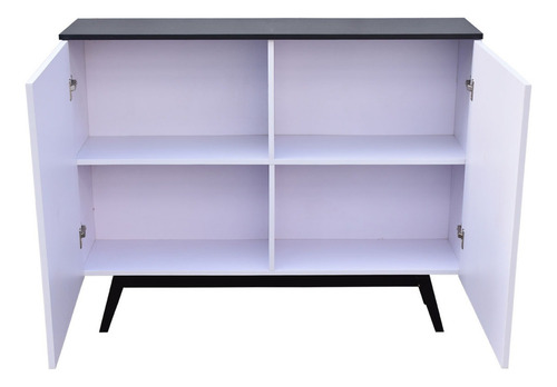 Credenza Minimalista Hogare Bufetera Mueble Recibidor Color Blanco-negro