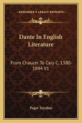 Libro Dante In English Literature: From Chaucer To Cary C...