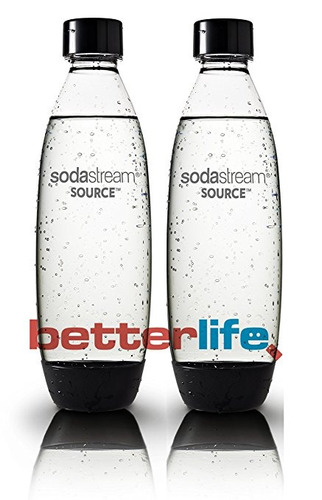 2 Paquete Originales Botellas Sodastream Fuente Negro Carbon