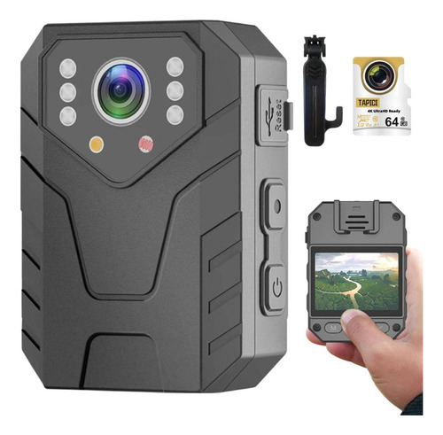 Mini Cámara 1080p 64gb Tapici Body Cam Clip Cámara Corporal