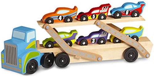 Melissa & Doug Mega Race-car Carrier - Tractor Y Remolque De