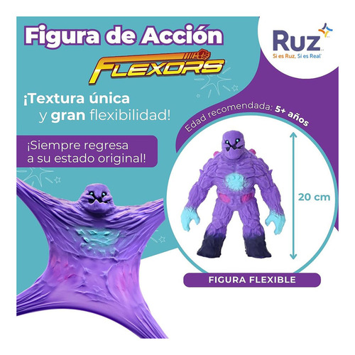 Figura Estirable Ruz Flexors Lava Tribe Mayon 20 Cm Morado