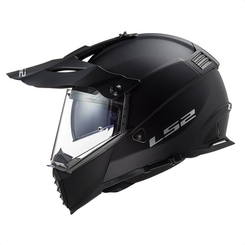 Casco Cross Ls2 Mx 436 Pioneer Evo Negro Mate Doble Visor 