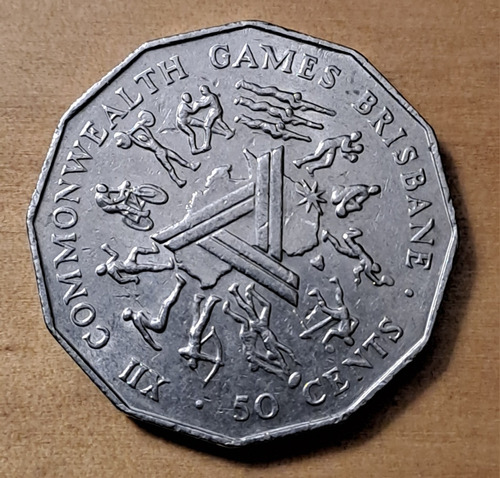Australia Moneda 50 Centavos 1982. Juegos Commonwealth