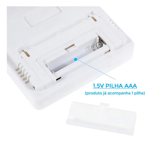 Termo Higrômetro Digital Sensor Externo Interno Medidor De Temperatura Umidade Ar E Relógio Digital Bekcommerce Termohigrometro Dados