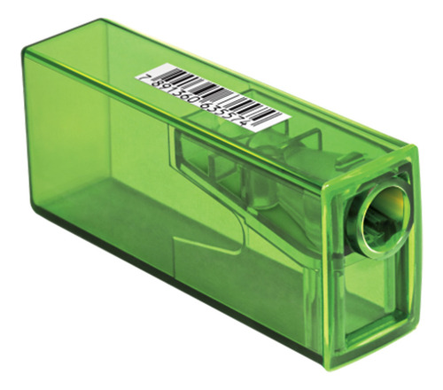 Apontador Com Deposito Transparente Faber-castell Cores Neon Cor Verde