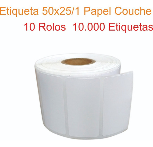 Imagem 1 de 2 de Etiqueta 50x25/ 1 Coluna Papel Couche 10 Rolos