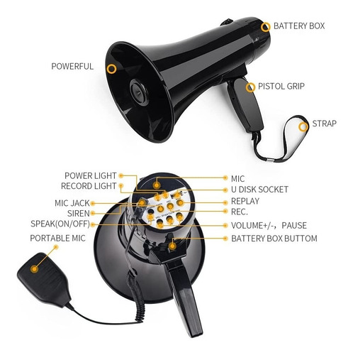Altavoz Megafono Parlante Recargable Compacto Tienda Ccs Mcy