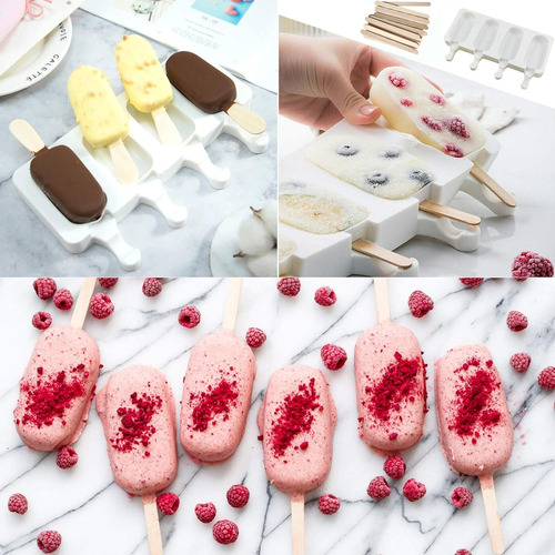 Molde De Helado Casero Molde Silicona P Helados 4 Cavidades