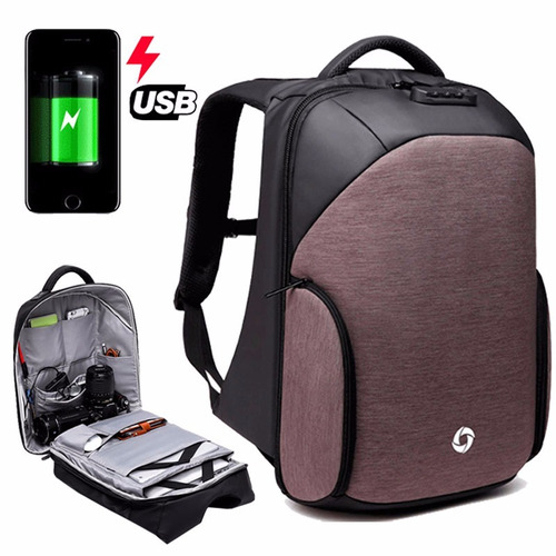 Mochila Usb Carga Antirobo Ozuko 2018 Portalapto Impermeable