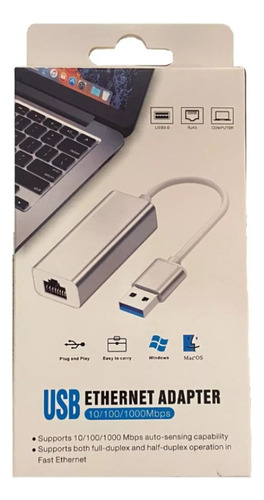 Ethernet Adapter Adaptador Usb Rj45 Para Pc Usb3.0 Último