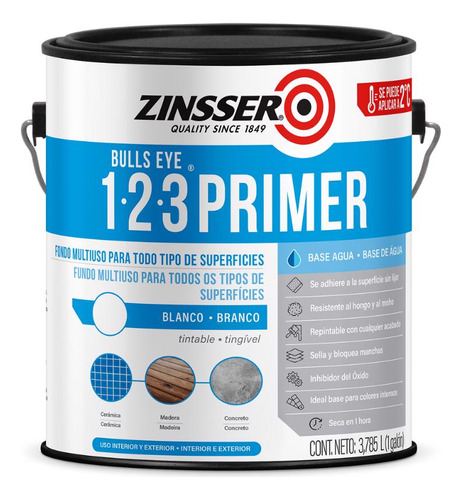 Primer Imprimante Multiuso Blanco Satinado Zinsser 1-2-3 3,7