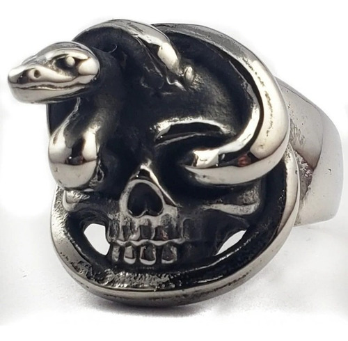 Anillo Calavera Víbora Acero Inoxidable Unisex