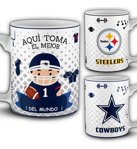 Diseños Sublimar Tazas Nfl Estilo Aquí Toma. Vectores 