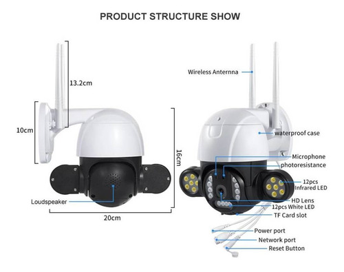 Imagen 2 de 6 de Cámara Inteligente Ptz Tuya Smart C28a Fhd 3.0mpx, Audio